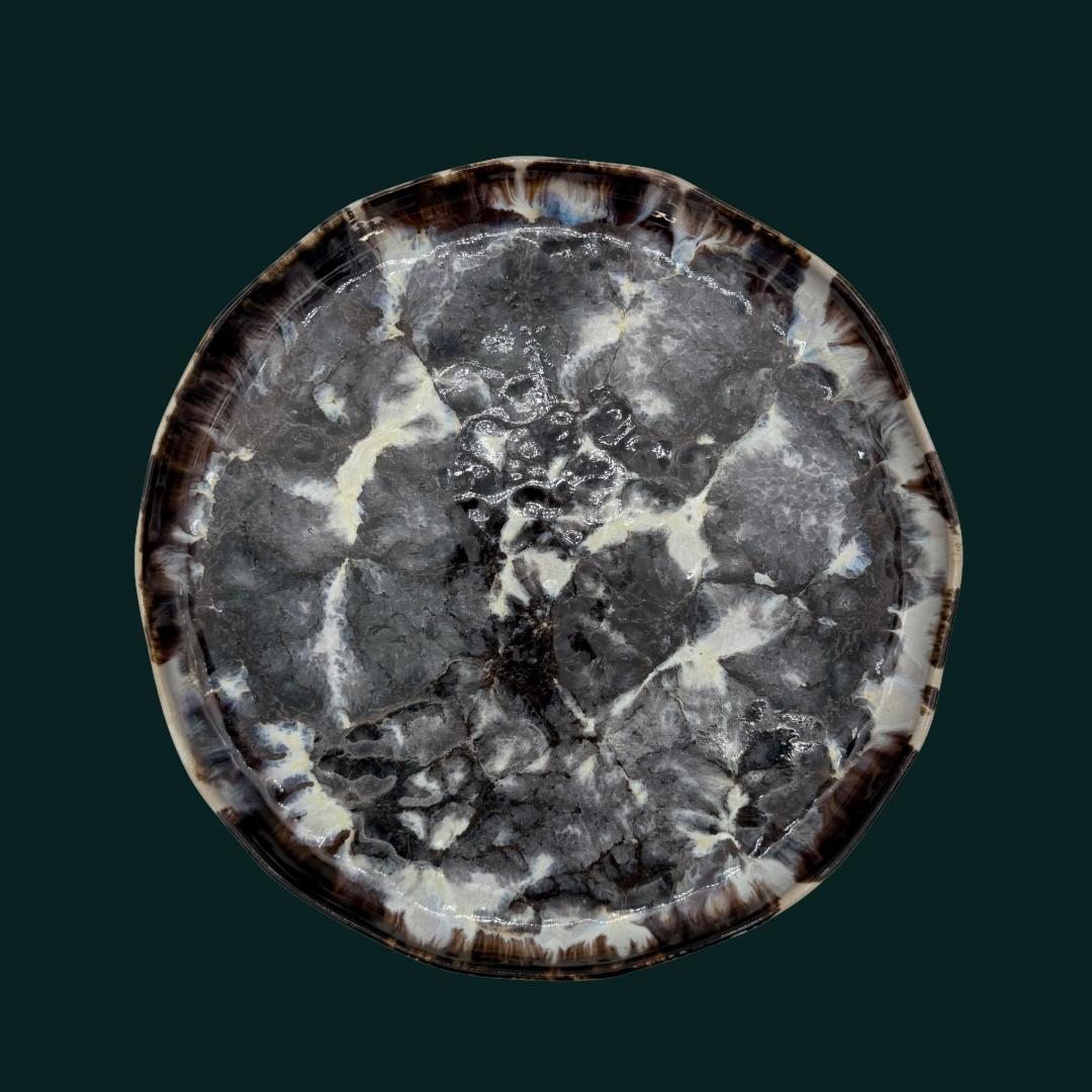 Steingut Teller Karl - Kokette Mamorette - 28cm, handgemacht & feuerfest