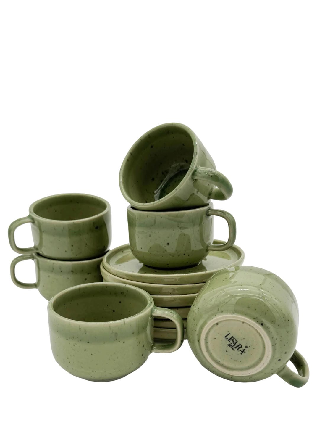 31-teiliges Set grün gesprenkelt