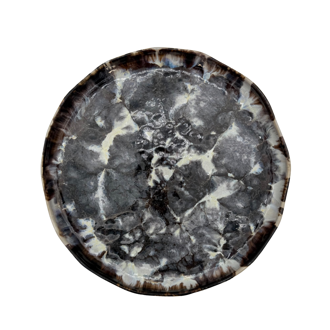 Steingut Teller Karl - Kokette Mamorette - 28cm, handgemacht & feuerfest