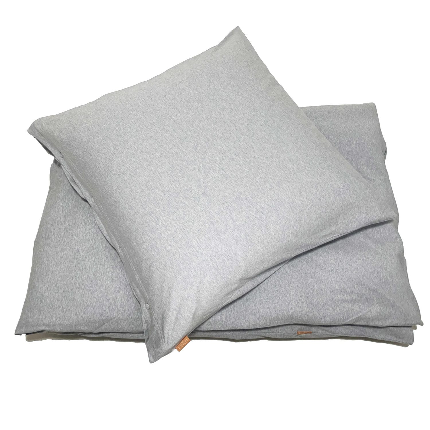 Jersey-Bettwäsche himmlische Nächte - grau melange 200x200 und 2x 80X80
