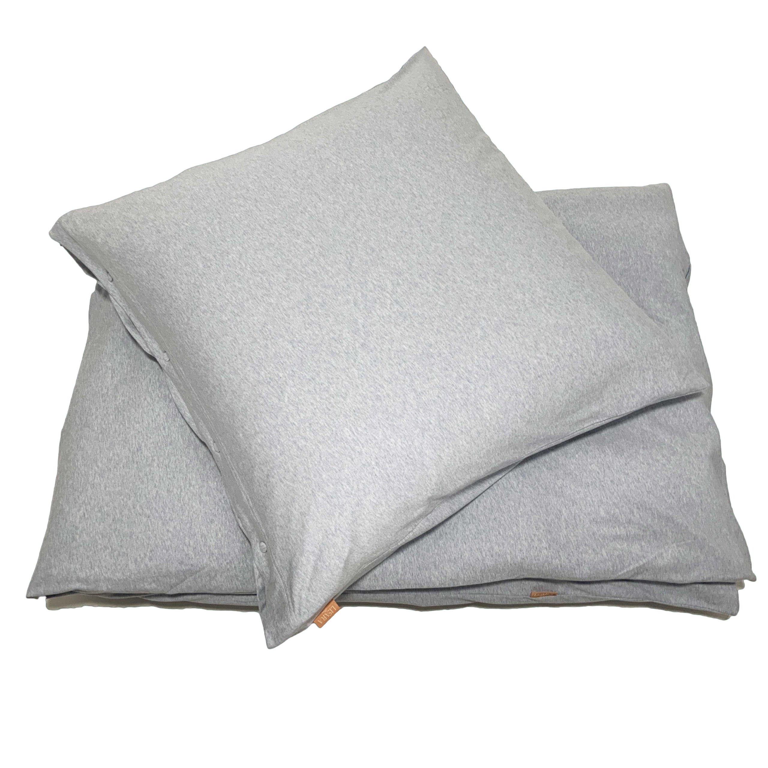 Jersey-Bettwäsche himmlische Nächte - grau melange 155X220 und 80X80