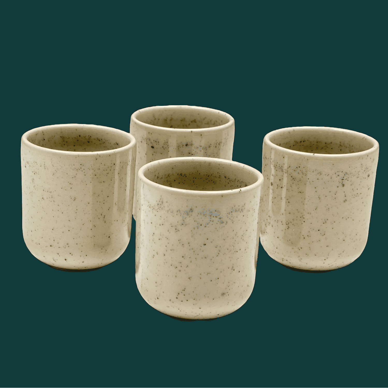 4-er Set Espressobecher Gunnar - creme gesprenkelt