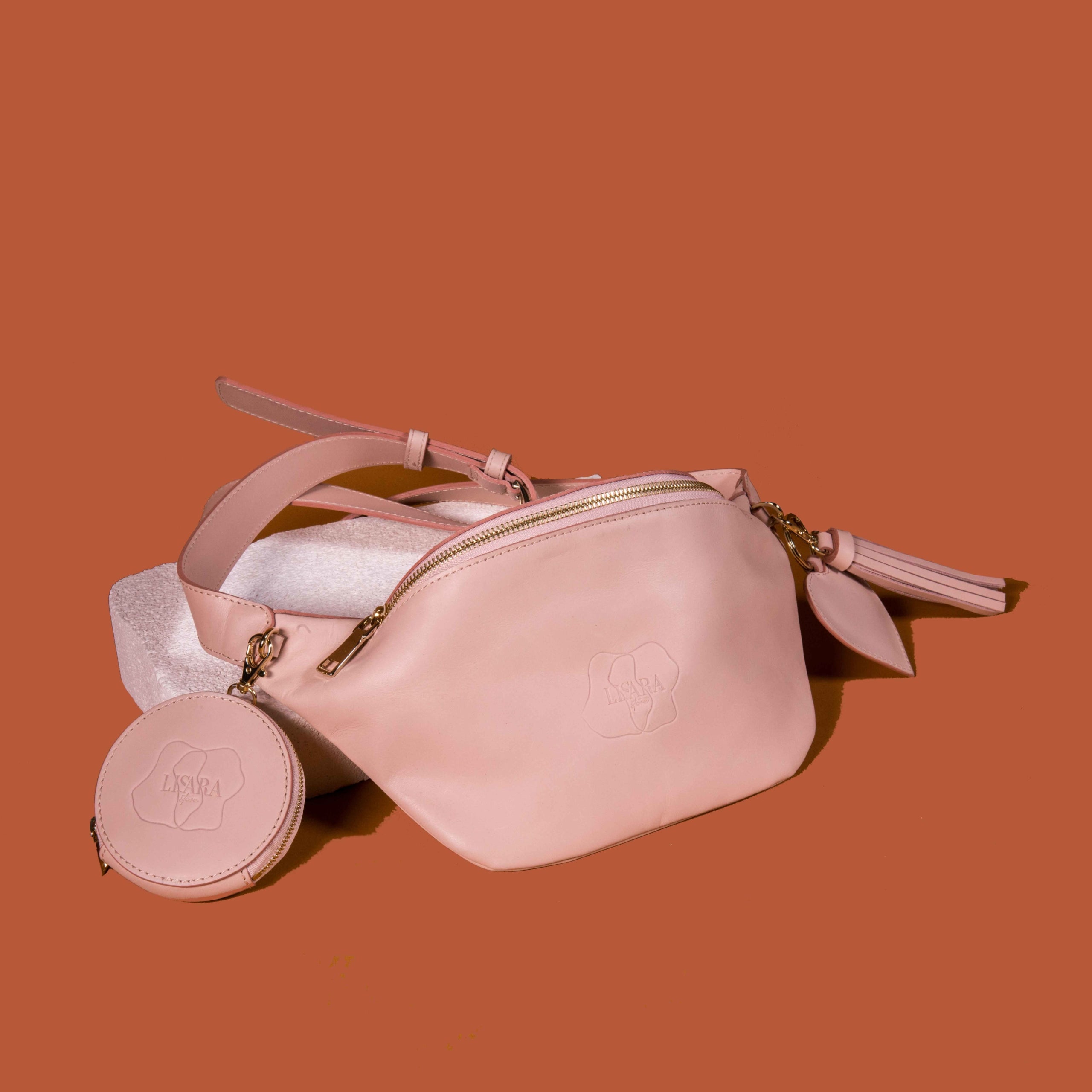 Tasche Kreuzundquer puder-rosé