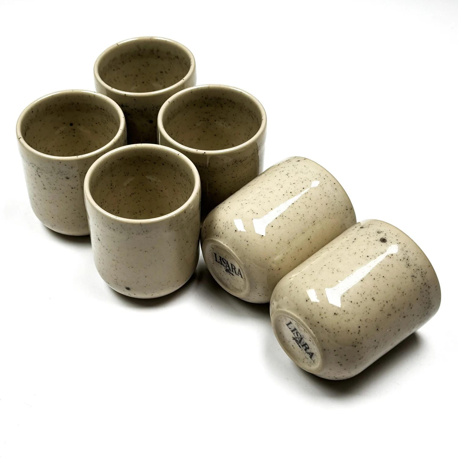 4-er Set Espressobecher Gunnar - creme gesprenkelt