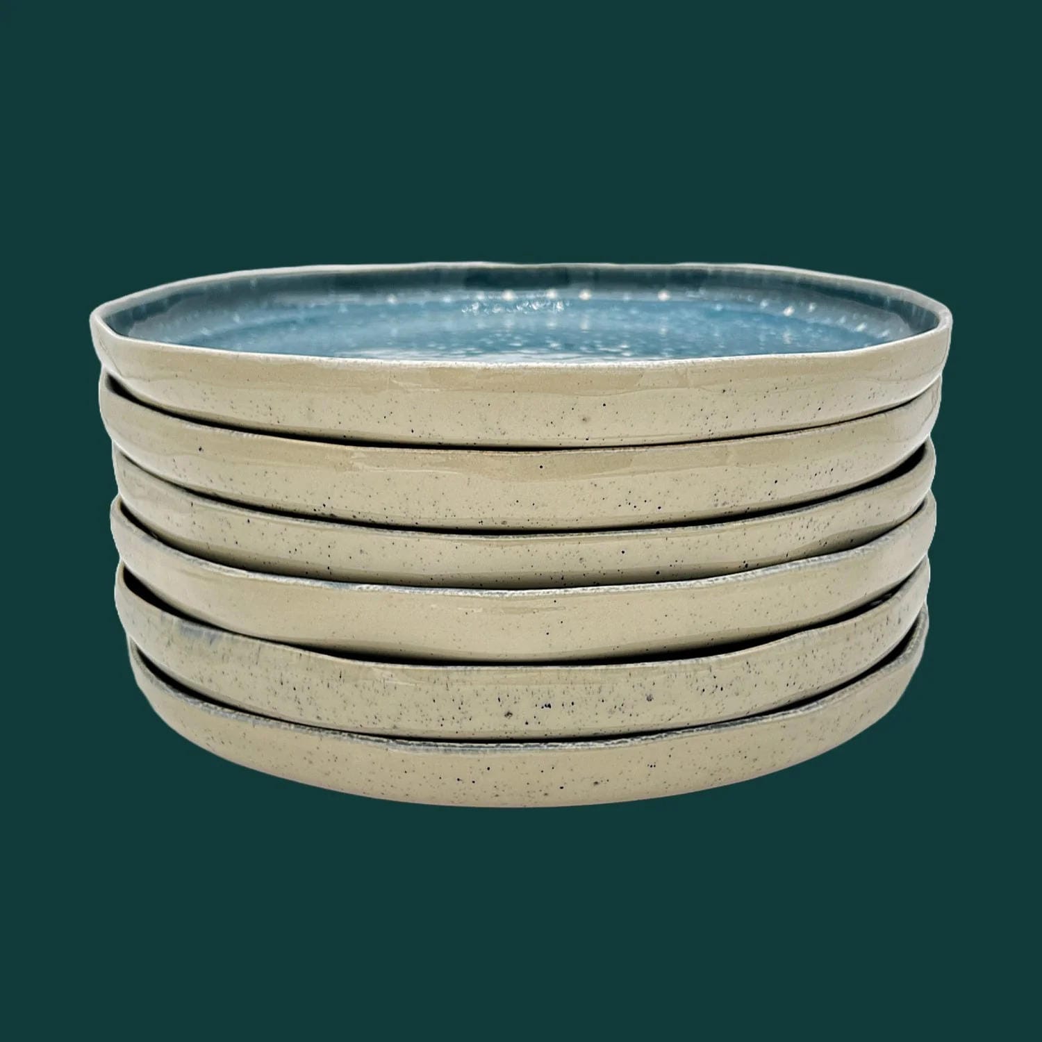 6-er Set Teller Karl - Aqua