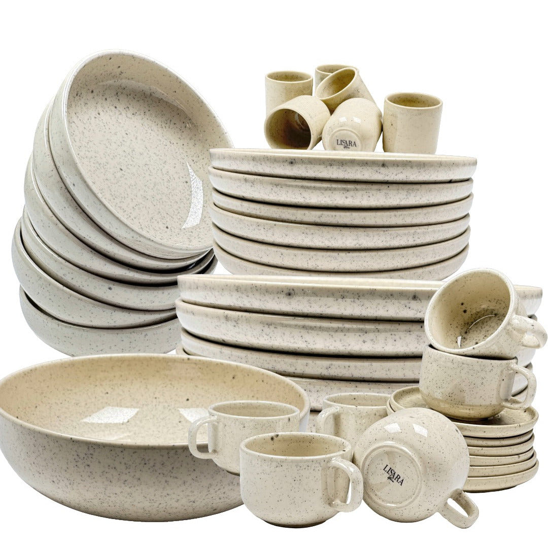 31-teiliges Set creme gesprenkelt