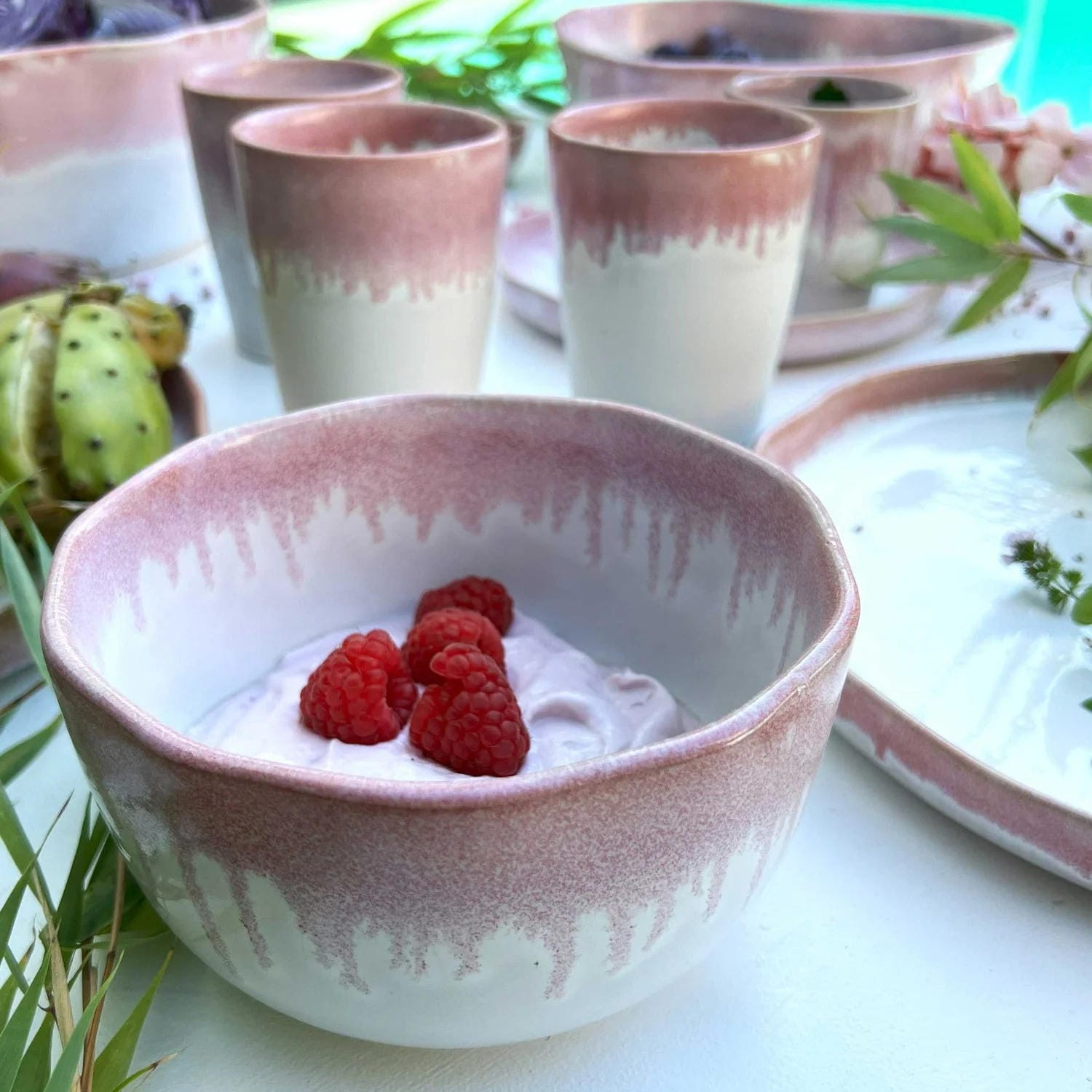 4-er Set Becher Willi - Himbeersahne