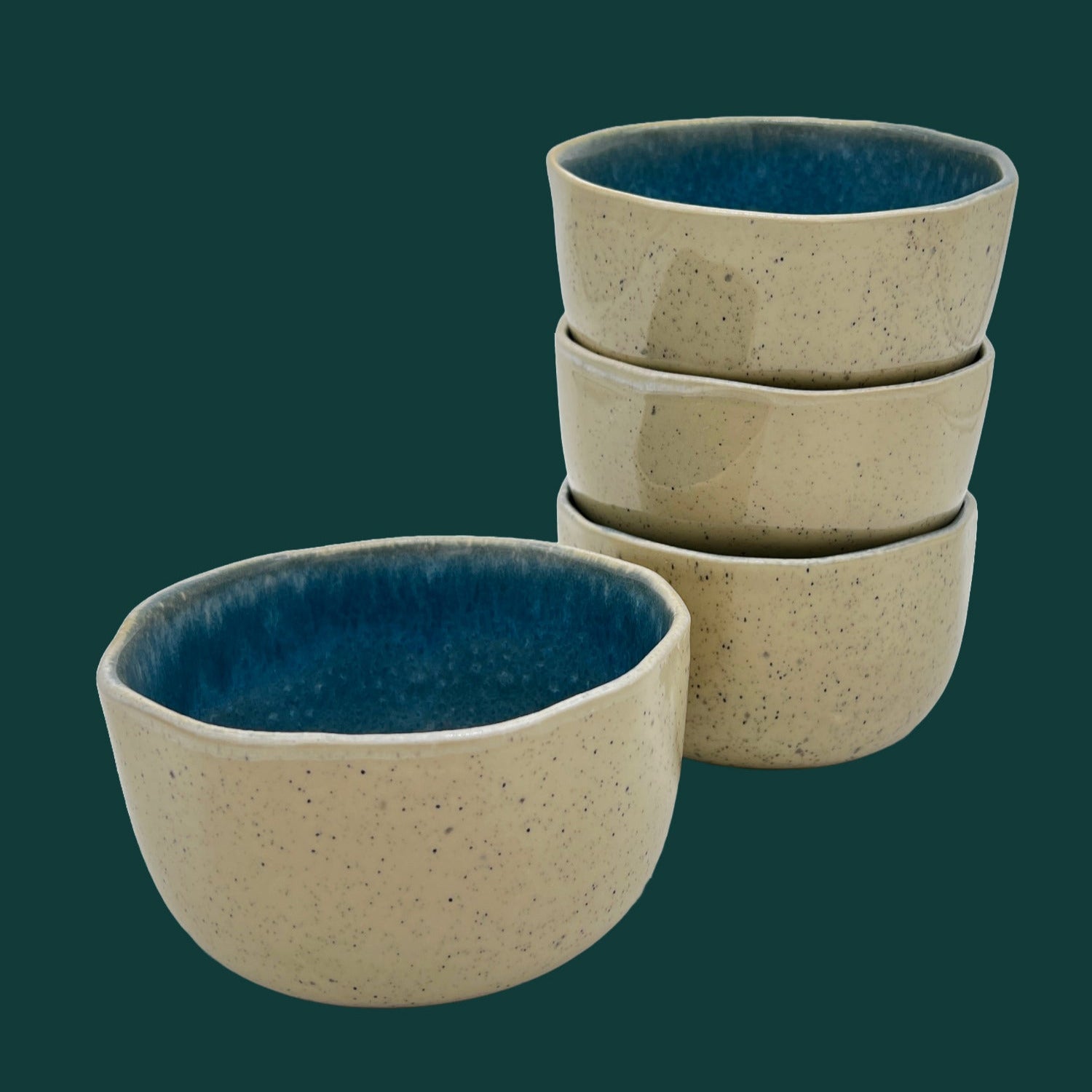 4-er Set Bowl dicke Hannah - Aqua