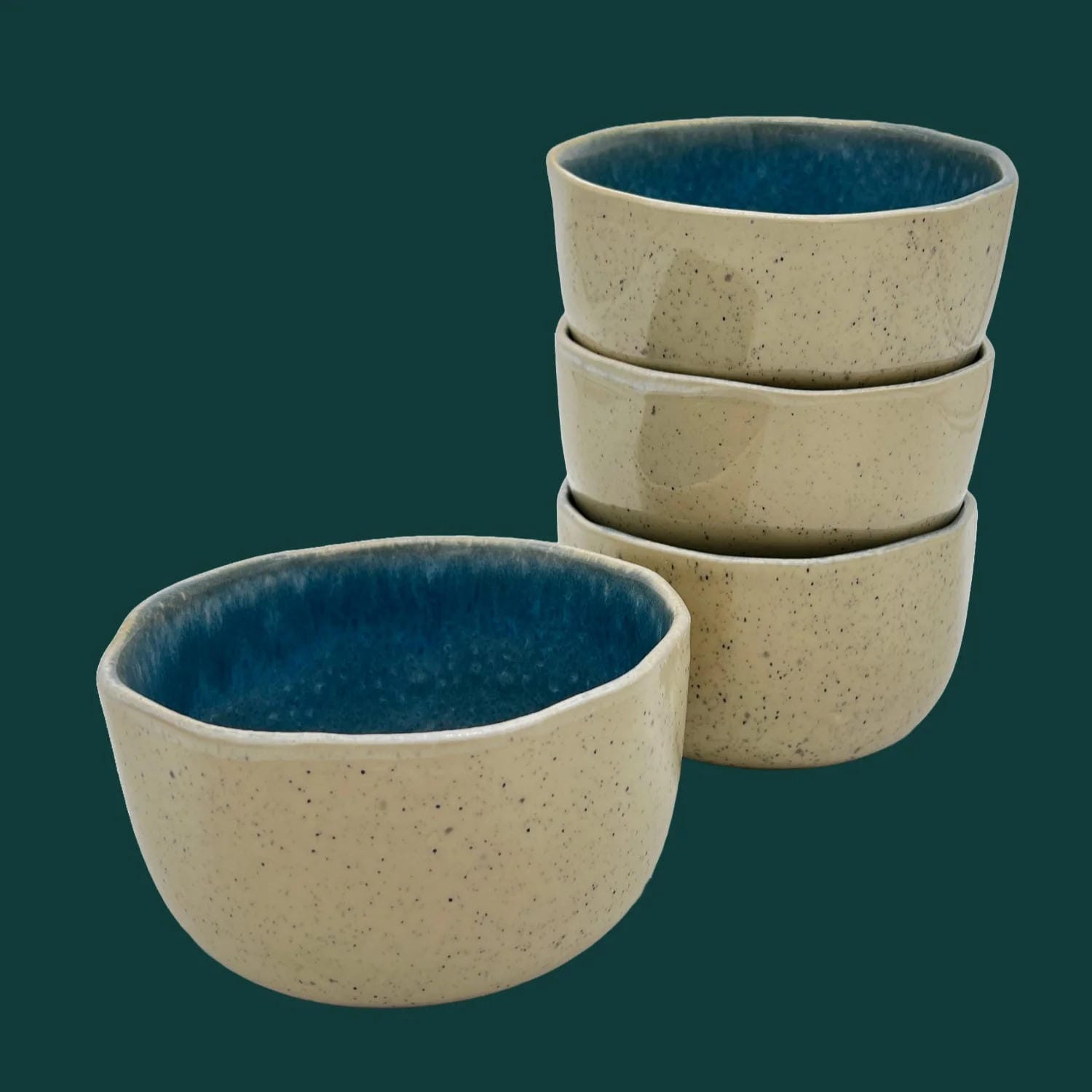 4-er Set Bowl dicke Hannah - Aqua