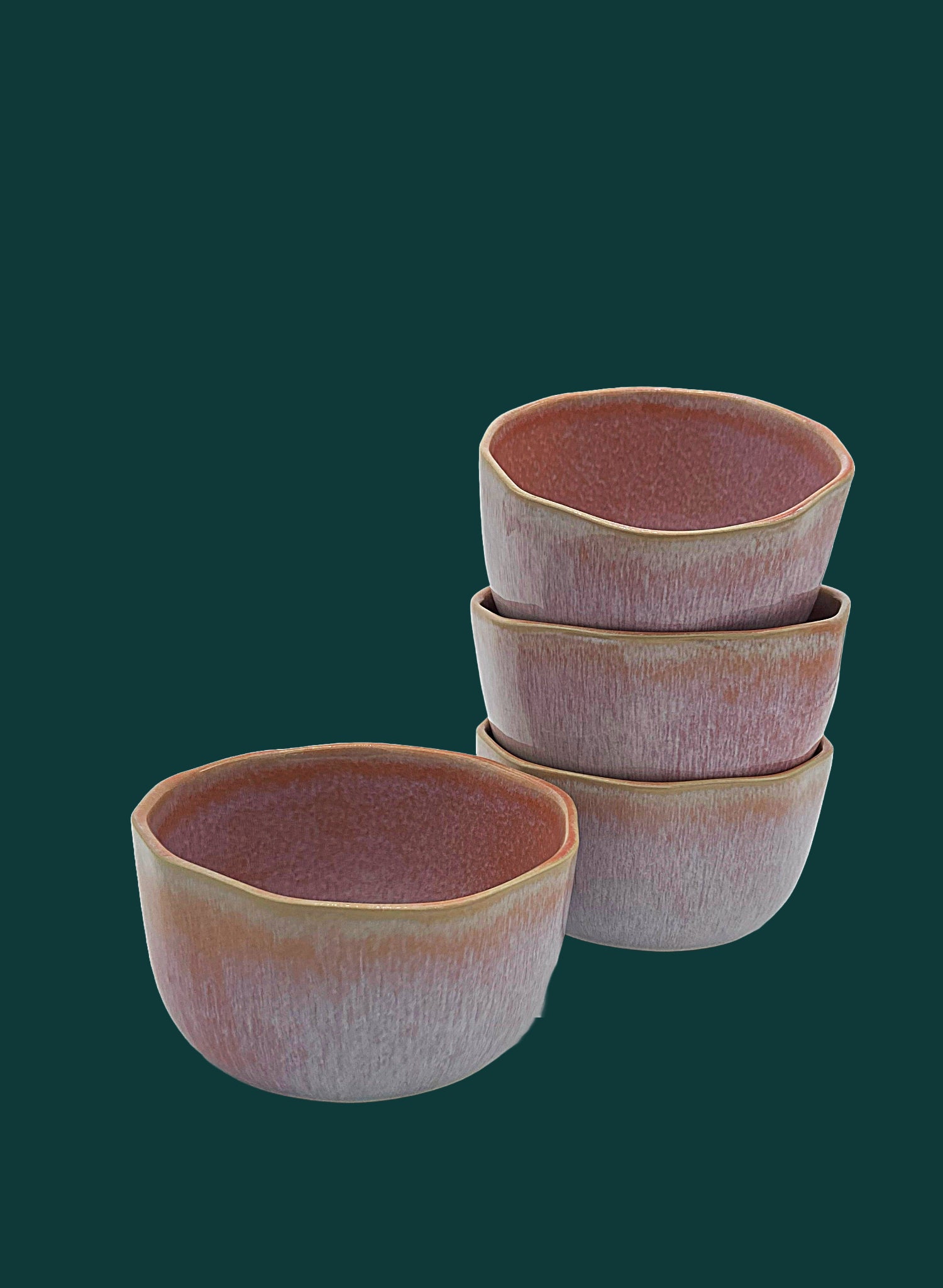 4-er Set Bowl dicke Hannah - Pomeranze