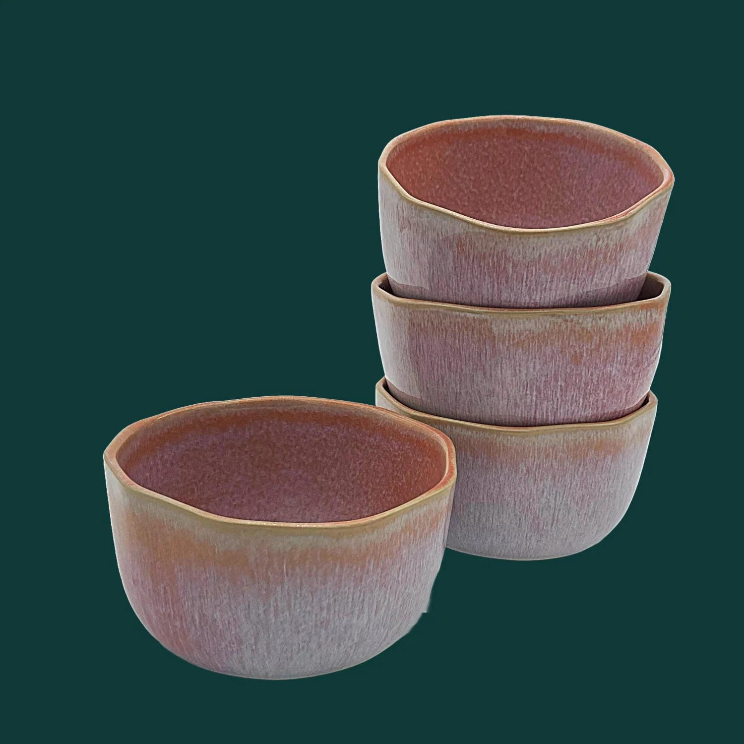 4-er Set Bowl dicke Hannah - Pomeranze