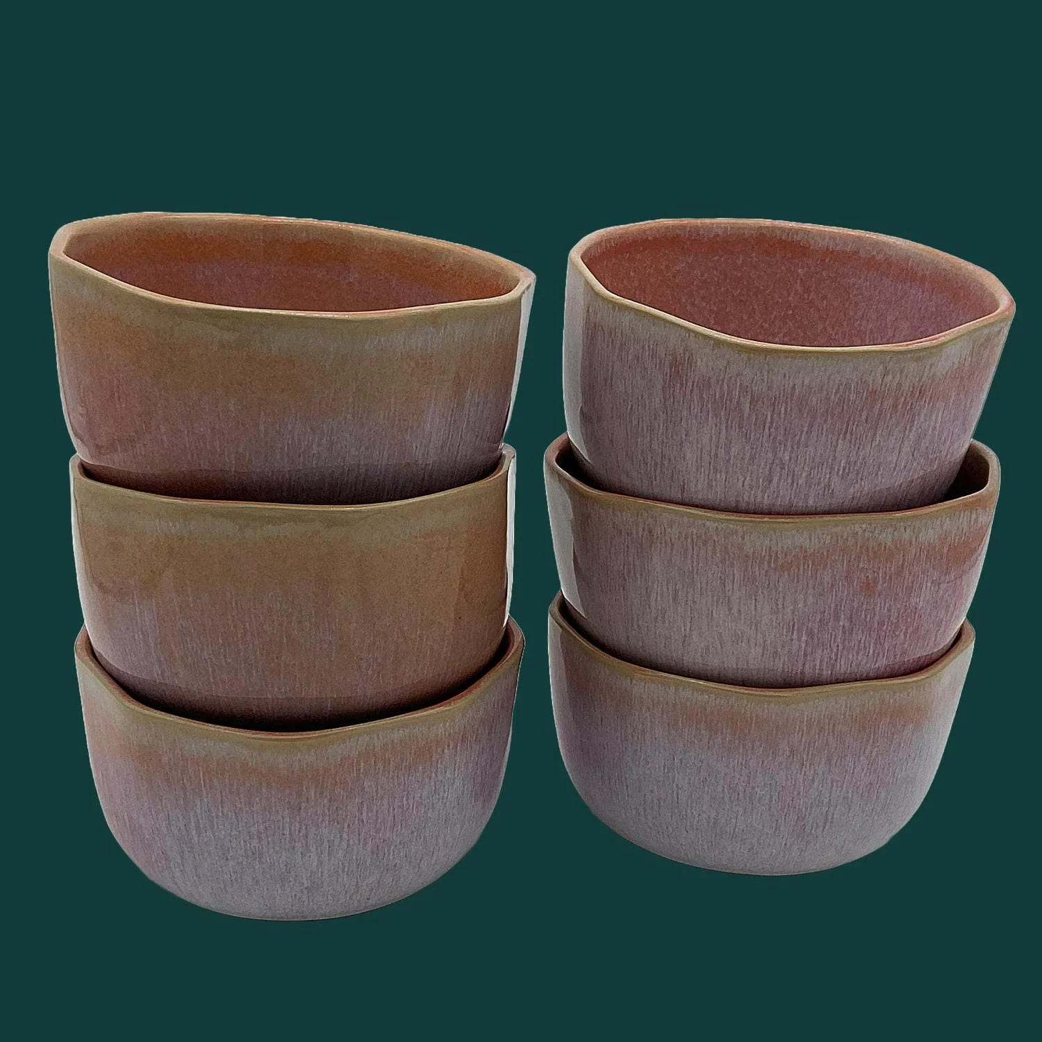 6-er Set Bowl dicke Hannah - Pomeranze
