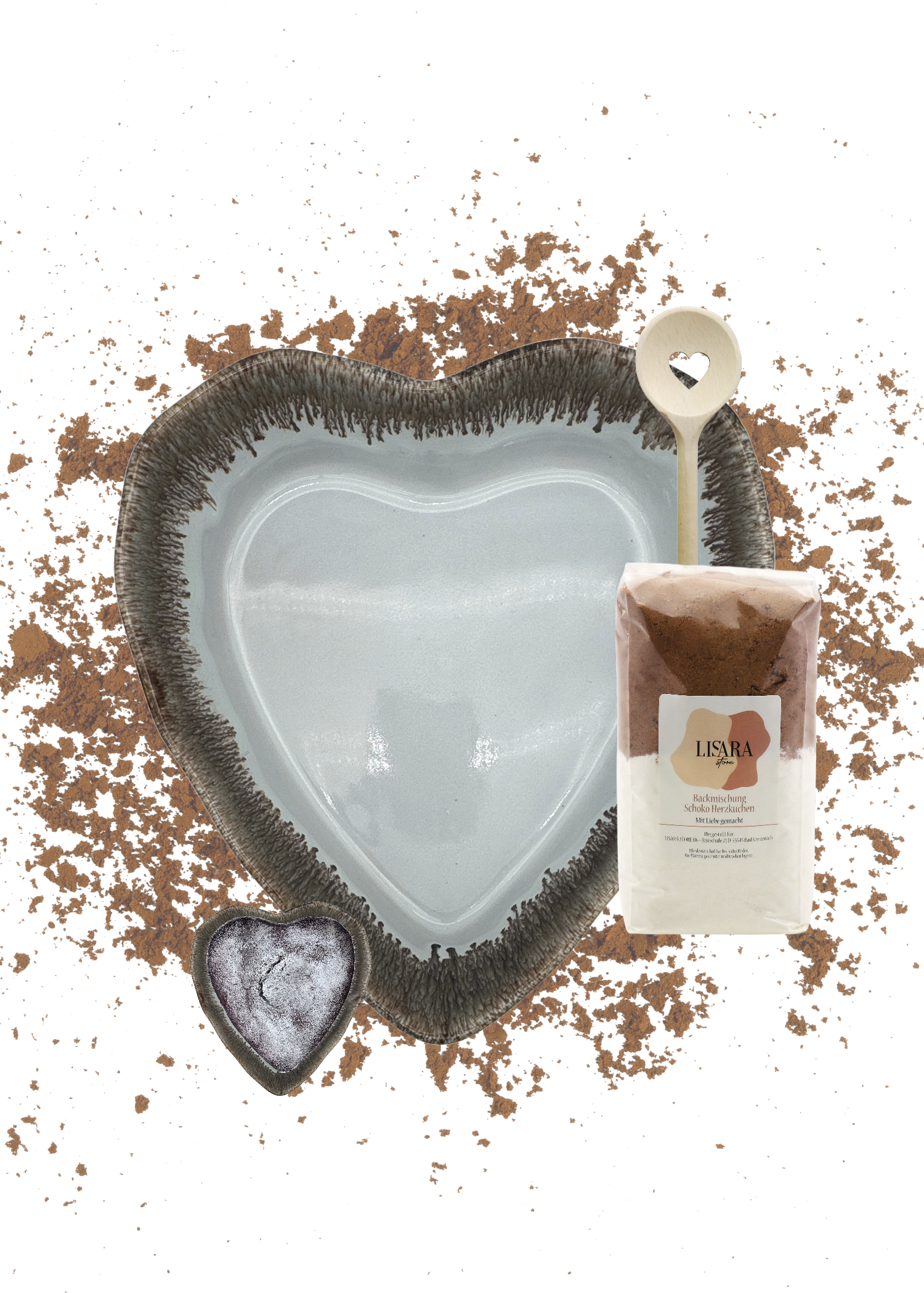 Herzschüssel große Liebe - heisse Schokolade mit Backmischung weil Liebe durch den Magen geht