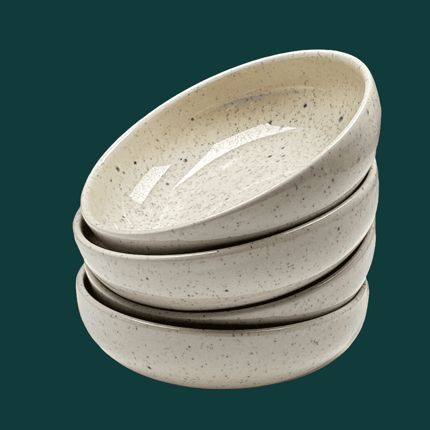 4-er Set Bowl Dorle - creme gesprenkelt