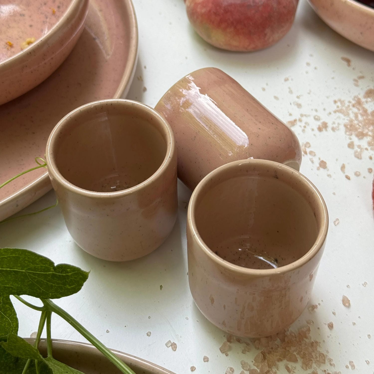 6-er Set Espressobecher Gunnar - rosa gesprenkelt