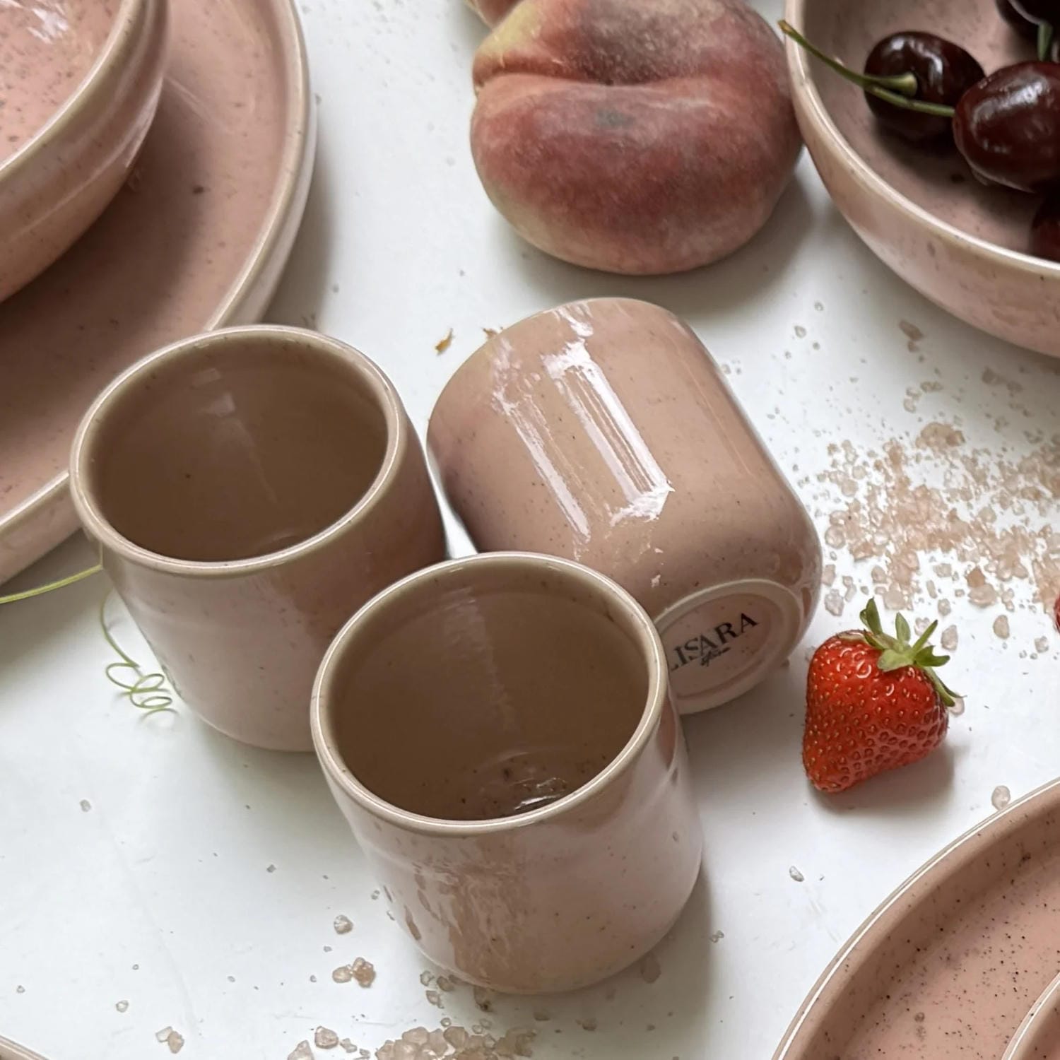 6-er Set Espressobecher Gunnar - rosa gesprenkelt