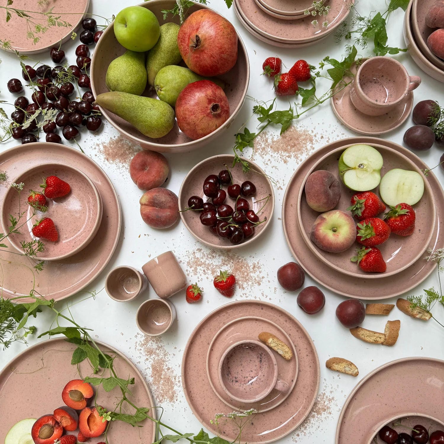 Teller Hänschen - rosa gesprenkelt