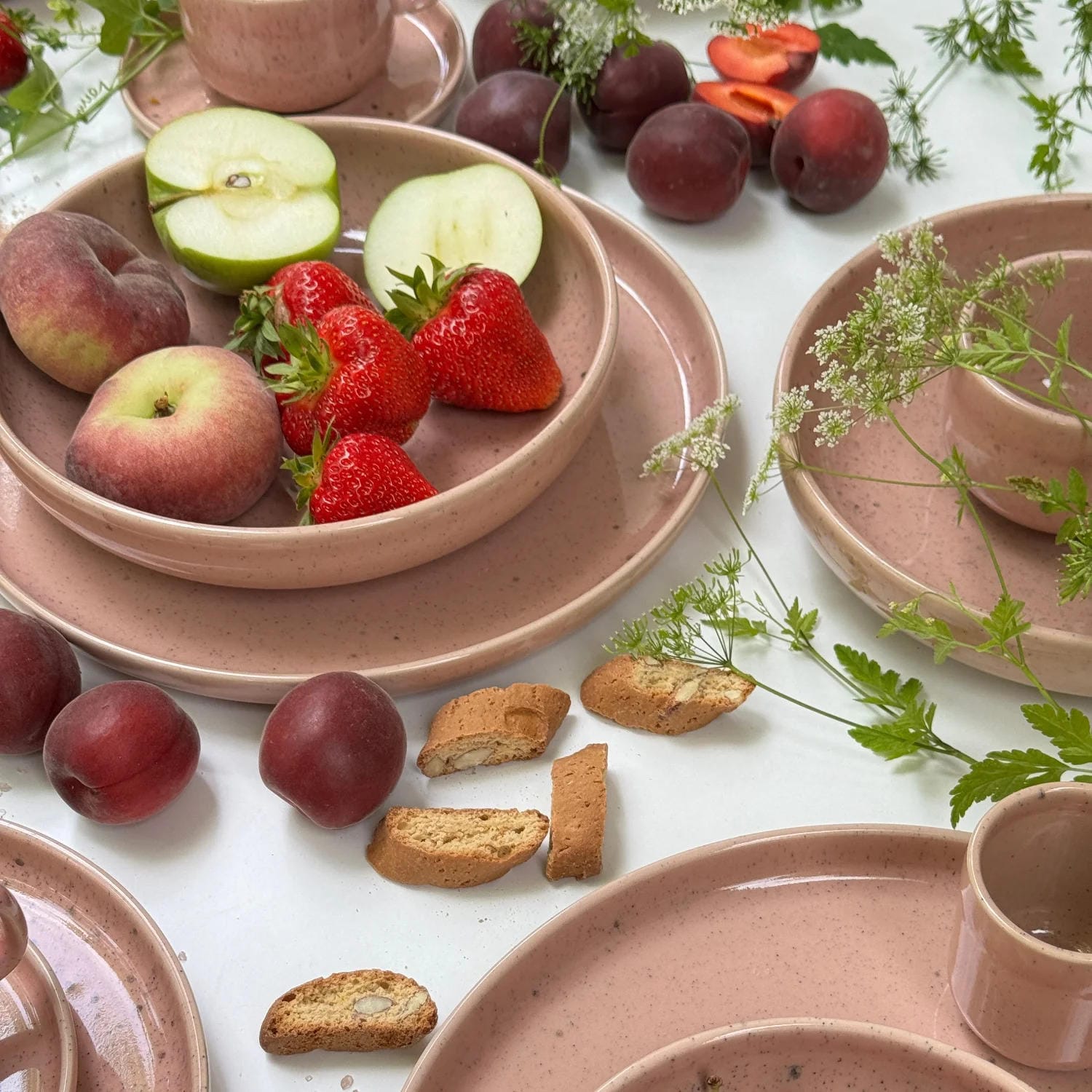 Pastabowl Annika - rosa gesprenkelt