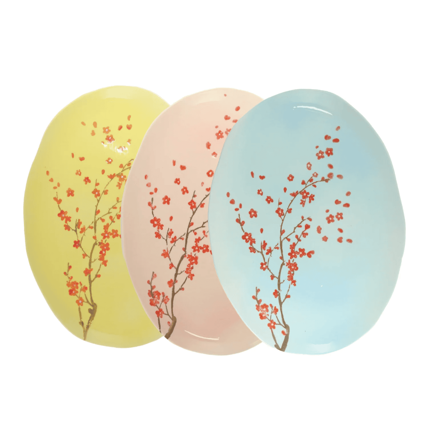 Schale oval Pfirsichblüte Himmelblau