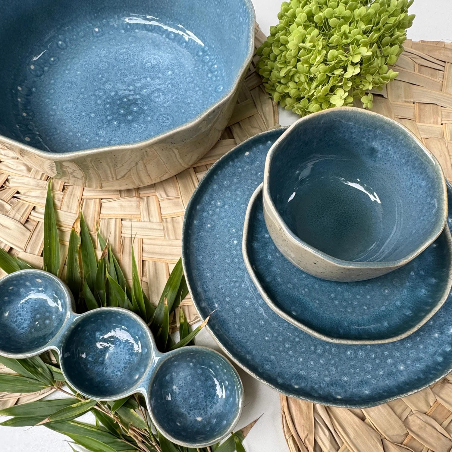 6-er Set Teller Karl - Aqua