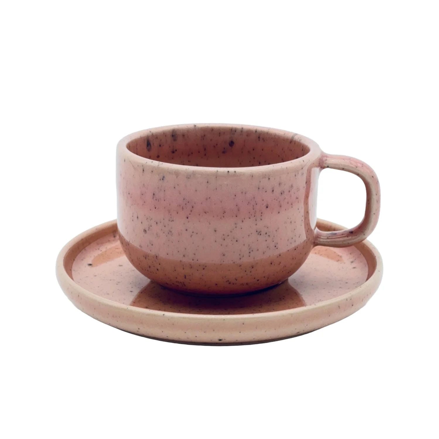 Set Tasse + Teller Emma - rosa gesprenkelt