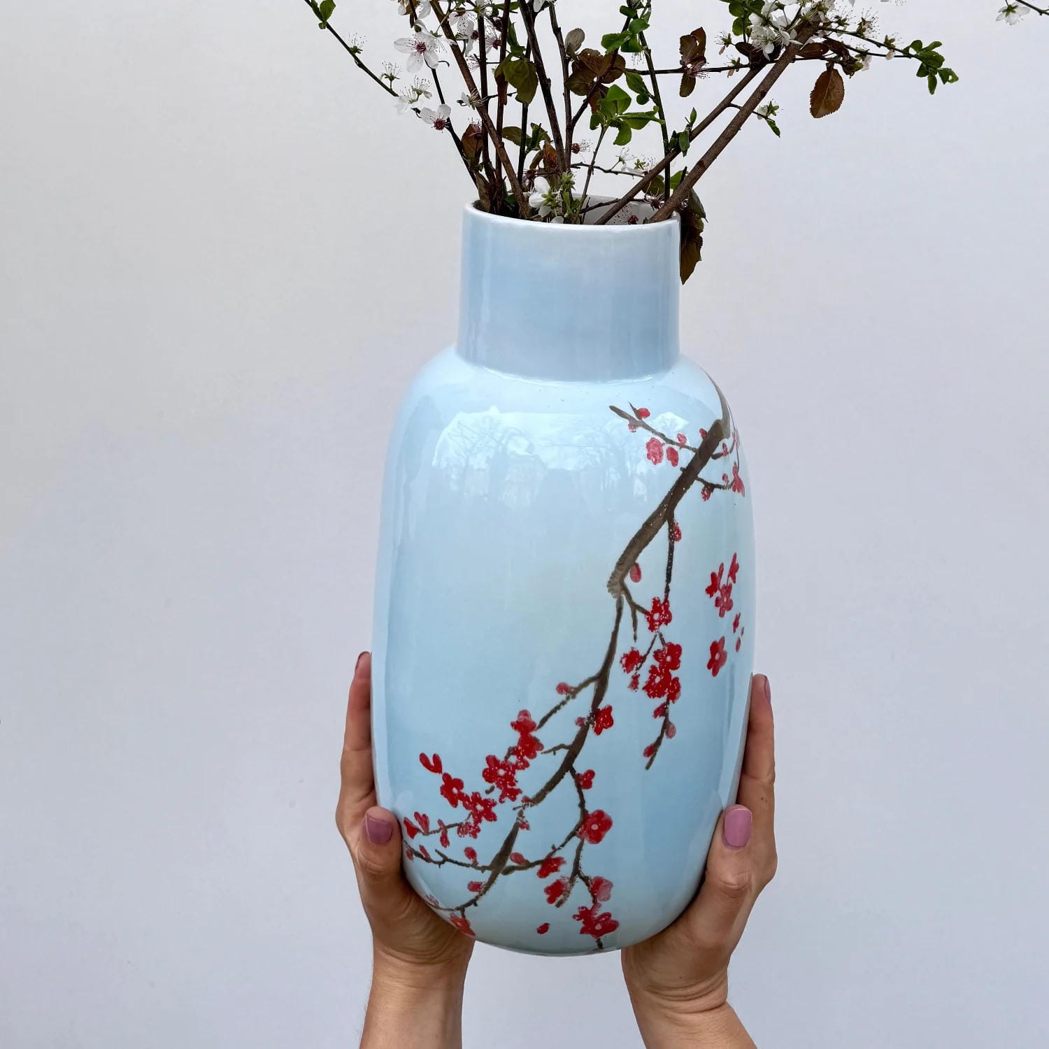 Krug Pfirsichblüte Himmelblau