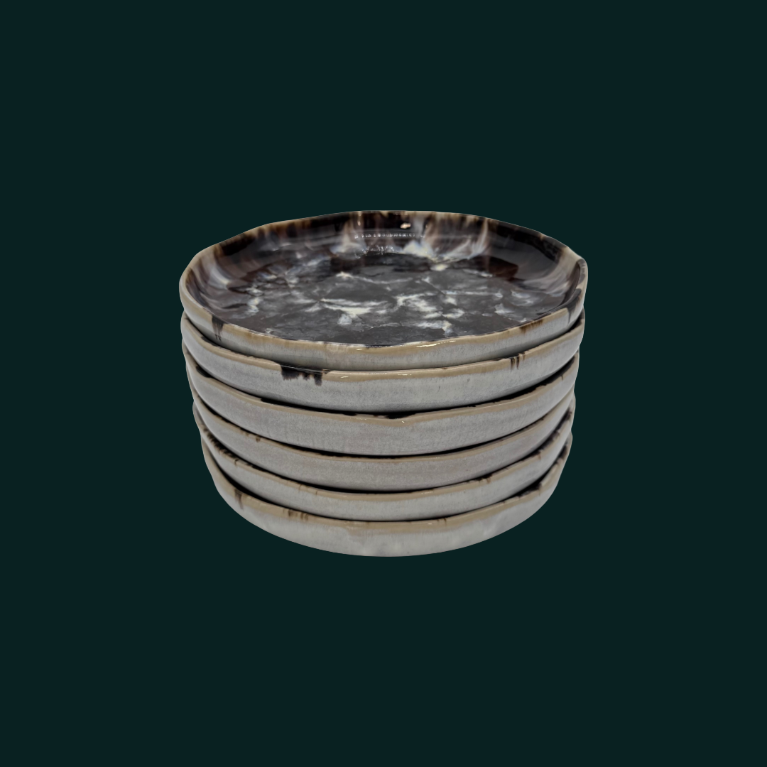 6-er Set Teller Karlchen -Kokette Mamorette