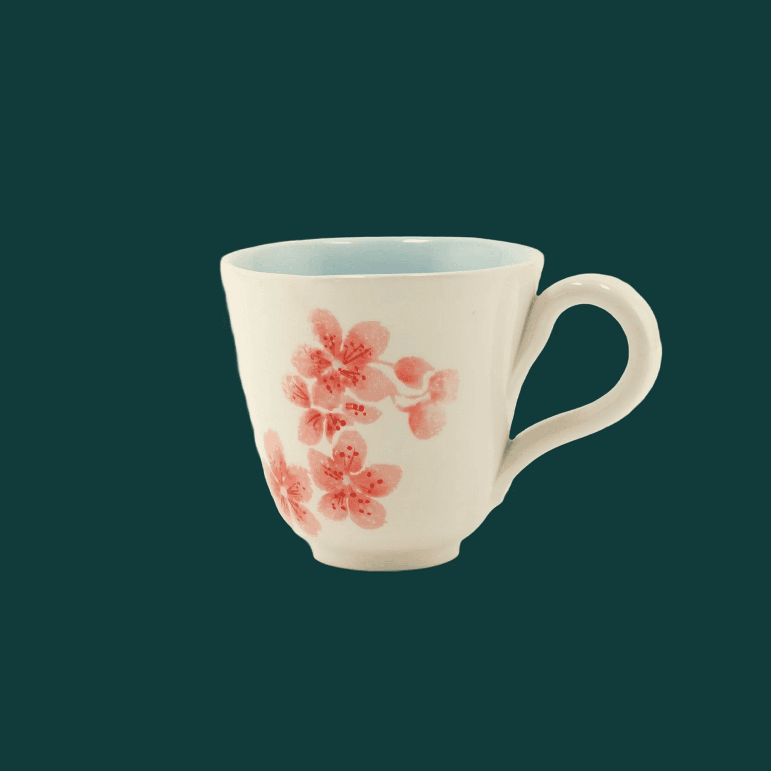 Tasse Pfirsichblüte Himmelblau
