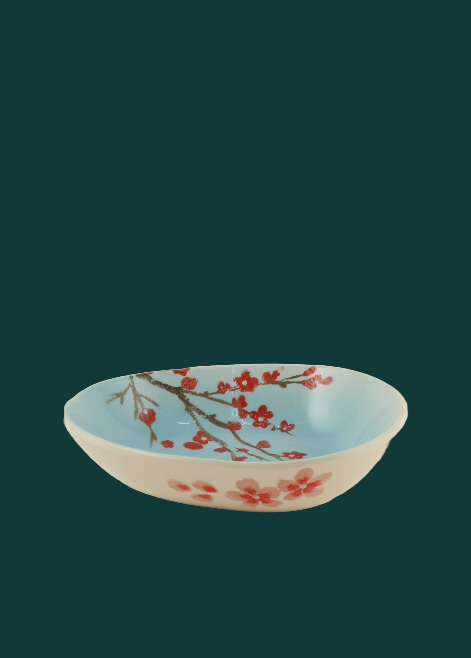 Bowl oval Pfirsichblüte Himmelblau
