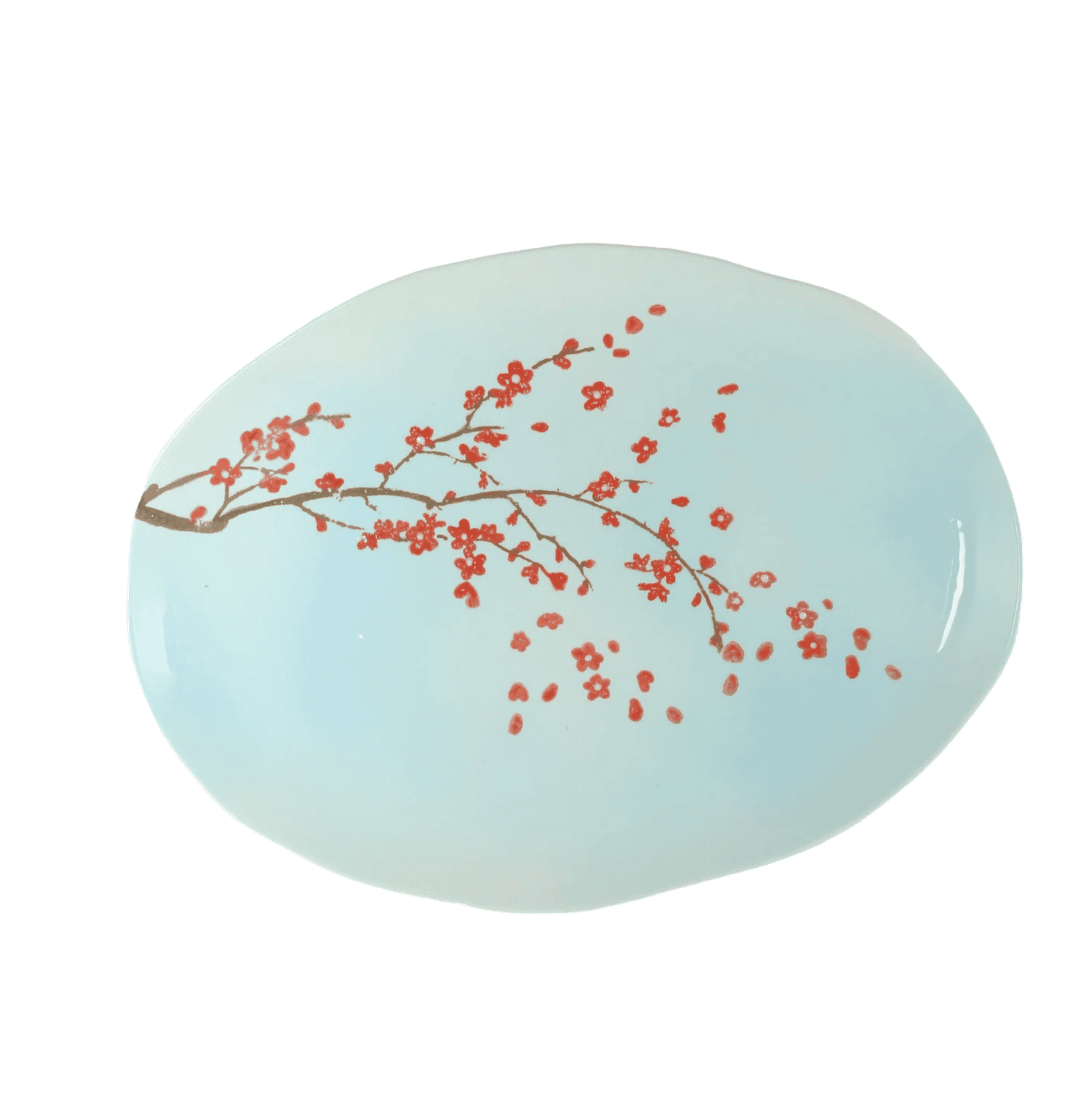 Schale oval Pfirsichblüte Himmelblau