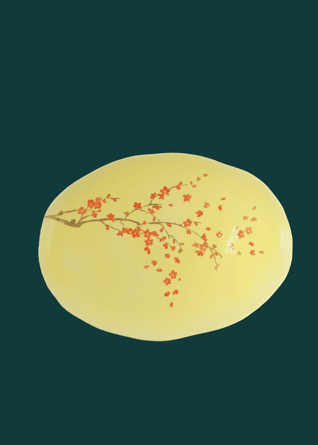 Schale oval Pfirsichblüte Zitronenfalter