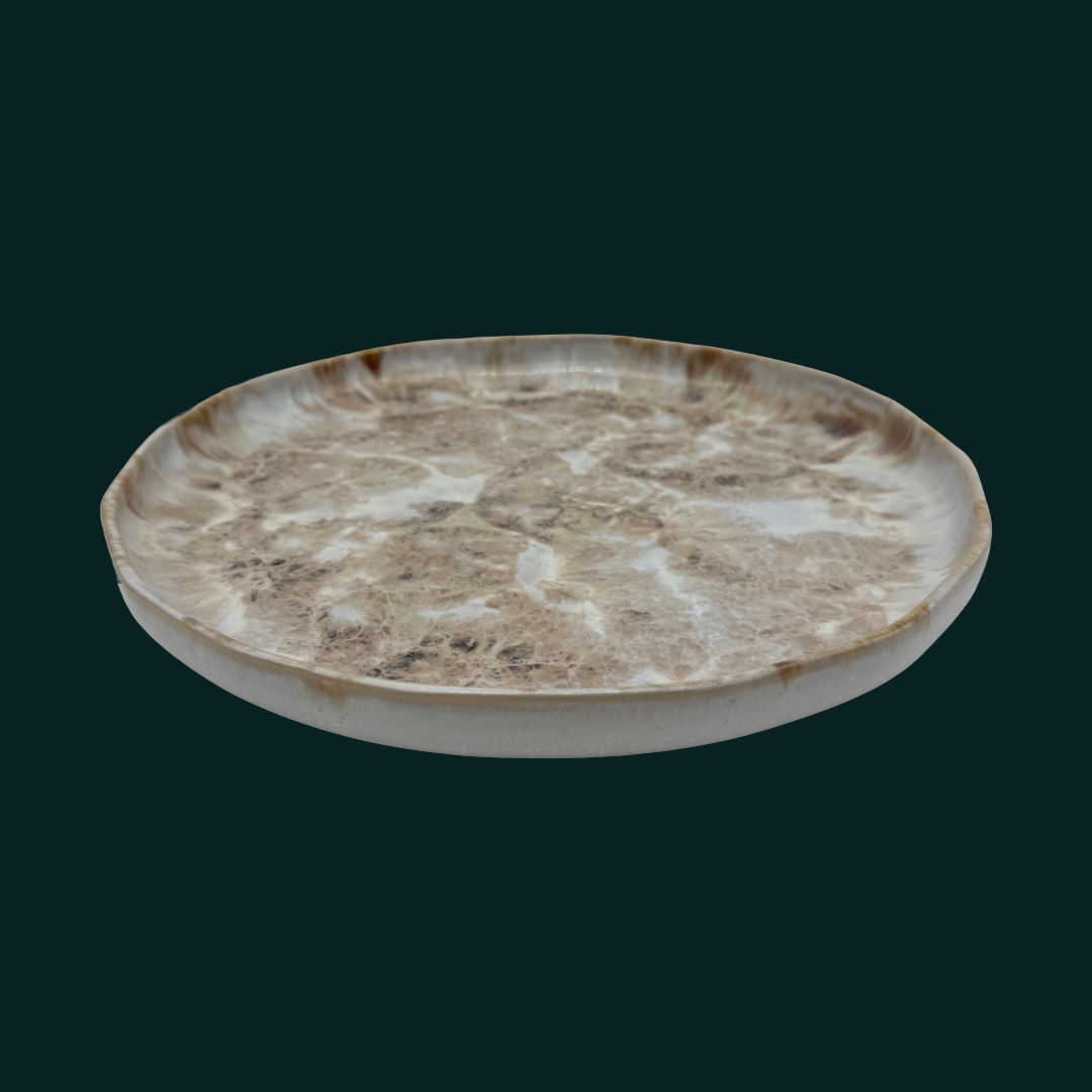 Steingut Teller Karl - Caramella - 28cm, handgemacht & feuerfest