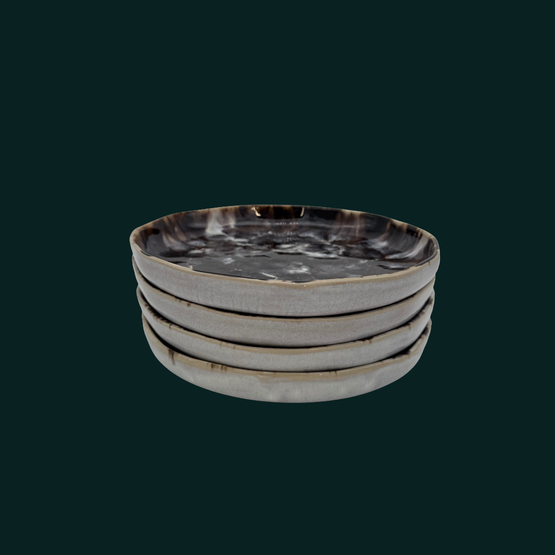 4-er Set Teller Karlchen -Kokette Mamorette