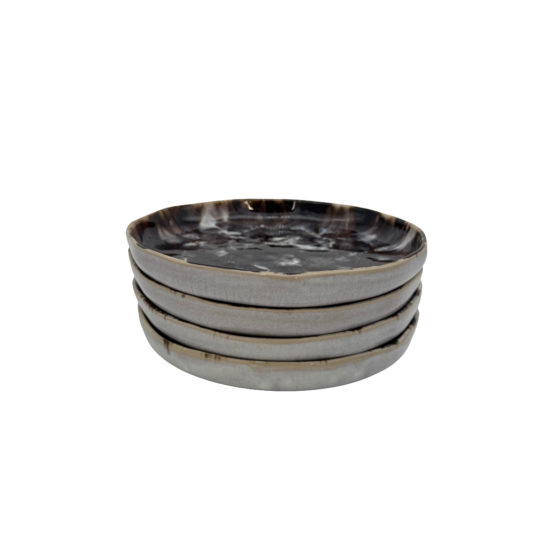 4-er Set Teller Karlchen -Kokette Mamorette