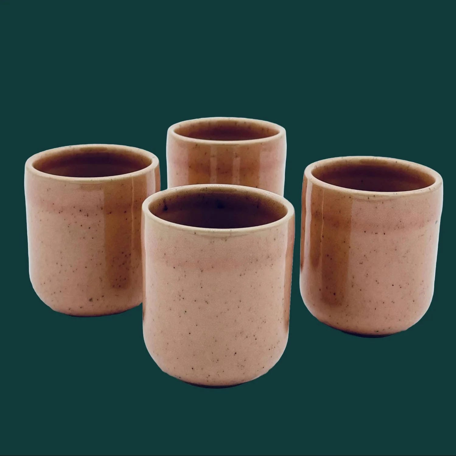 4-er Set Espressobecher Gunnar - rosa gesprenkelt