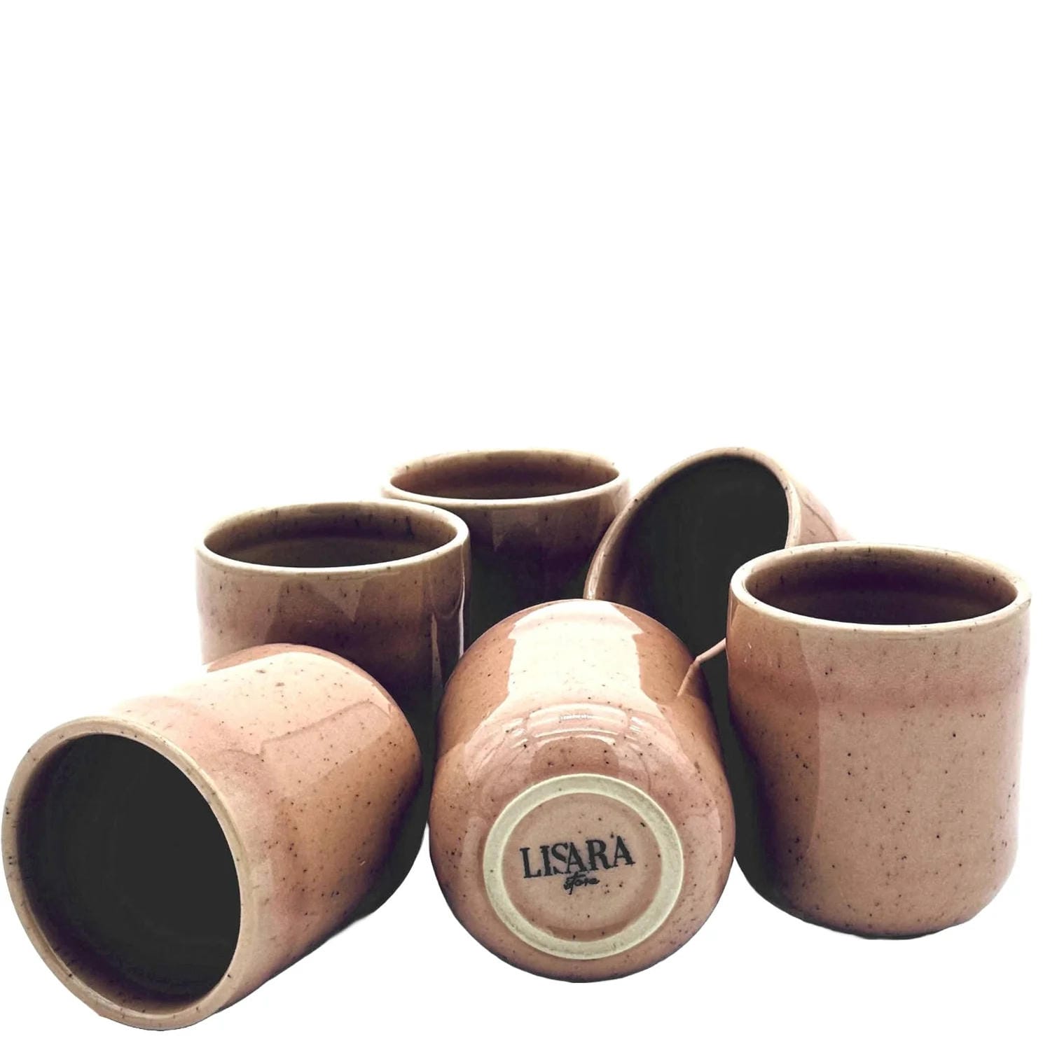 6-er Set Espressobecher Gunnar - rosa gesprenkelt