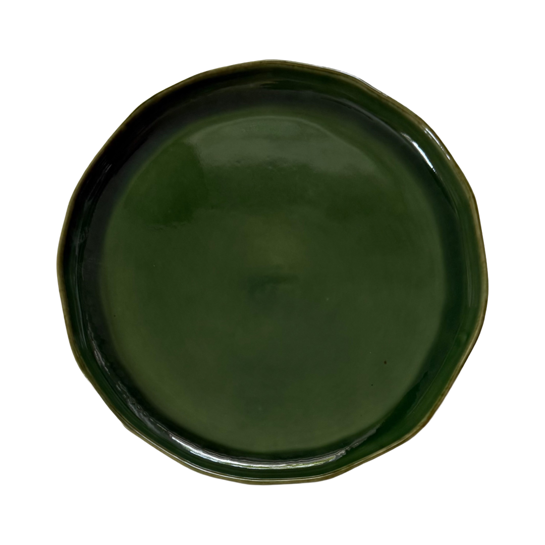 Steingut Teller Karl - Grüne Gundi - 28cm, handgemacht & feuerfest
