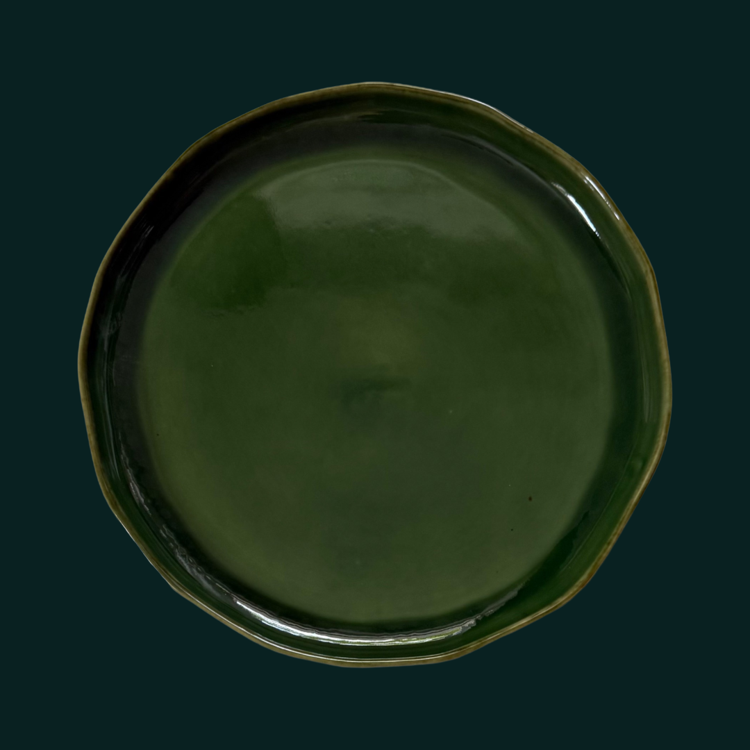 Steingut Teller Karl - Grüne Gundi - 28cm, handgemacht & feuerfest