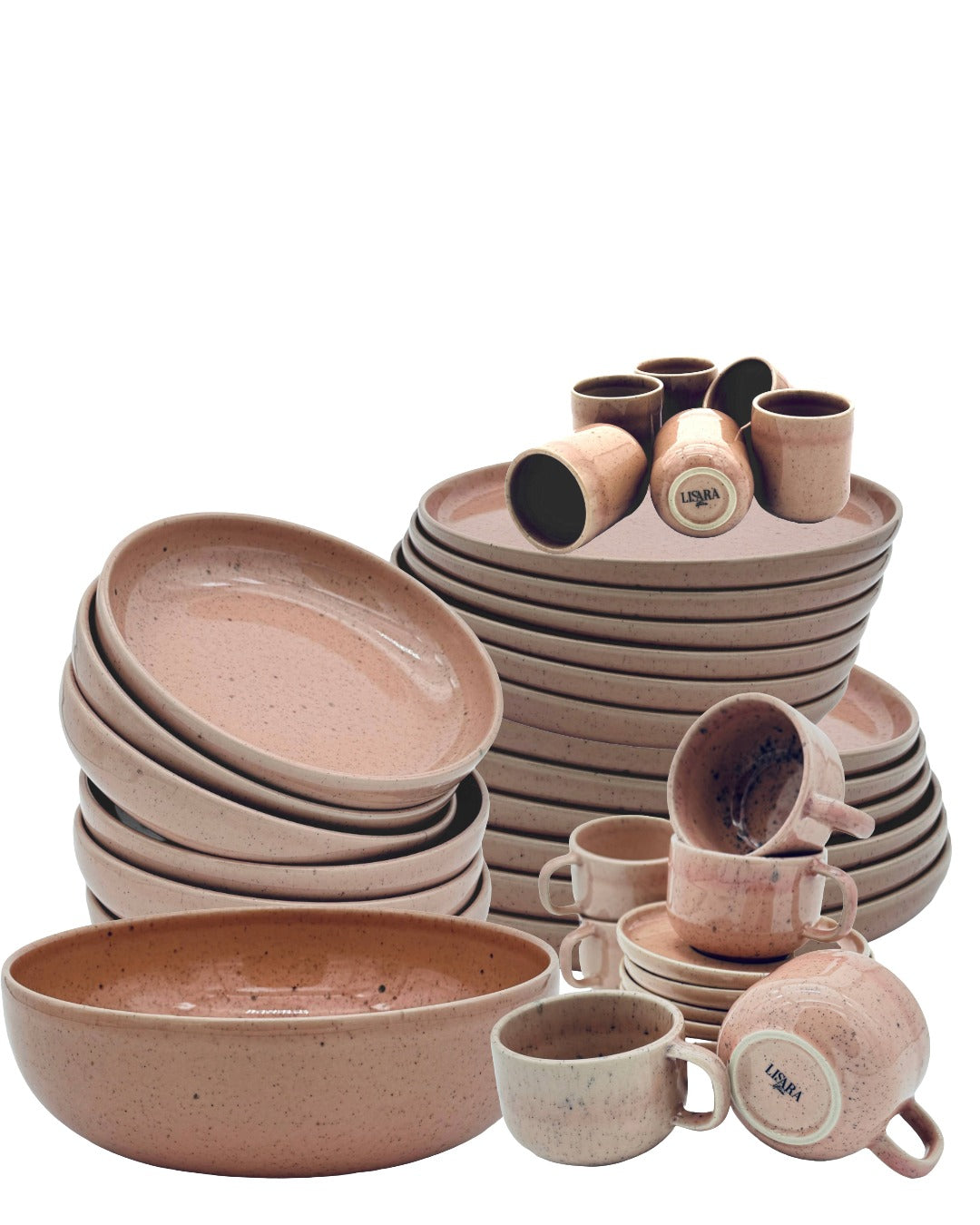 31-teiliges Set rosa gesprenkelt