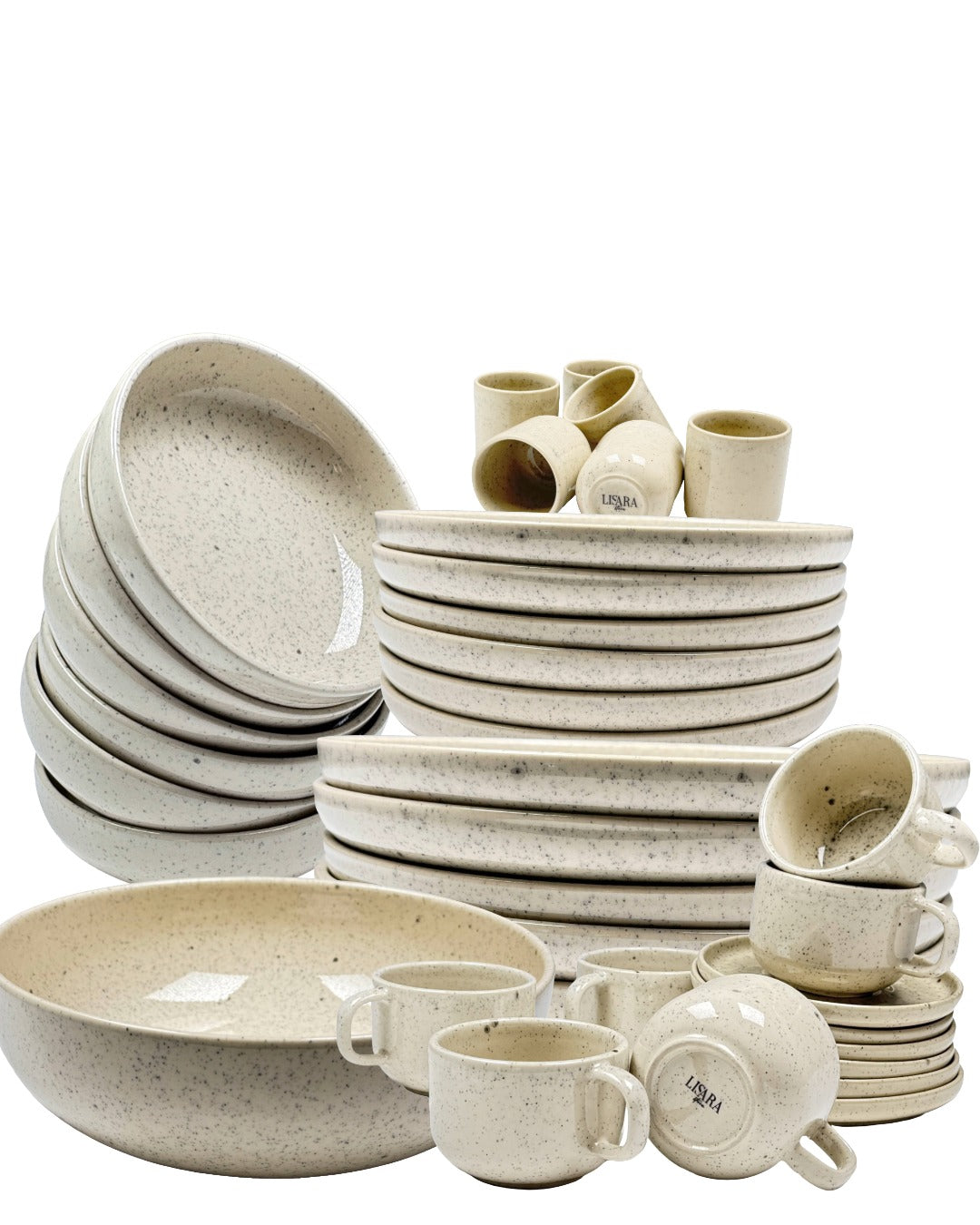 31-teiliges Set creme gesprenkelt