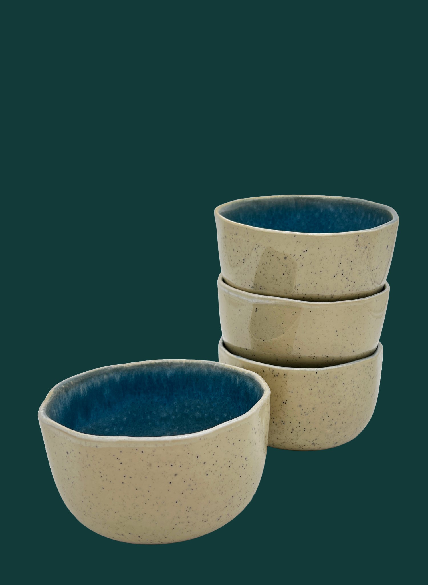 4-er Set Bowl dicke Hannah - Aqua