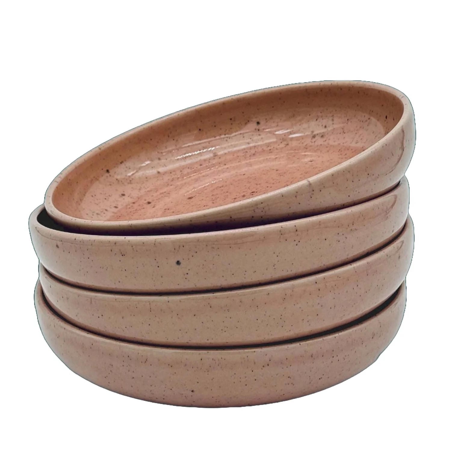 4-er Set Bowl Dorle - rosa gesprenkelt
