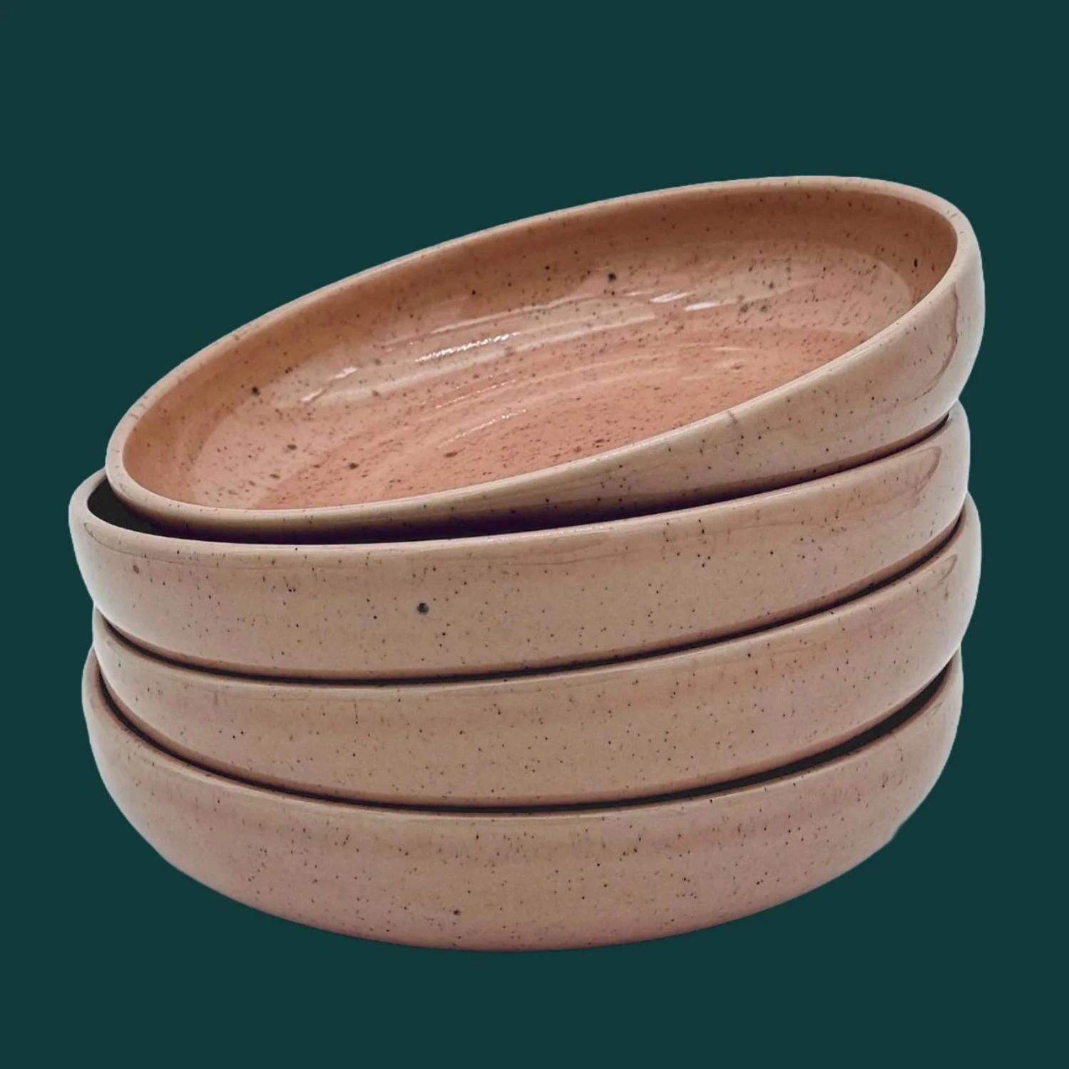 4-er Set Bowl Dorle - rosa gesprenkelt