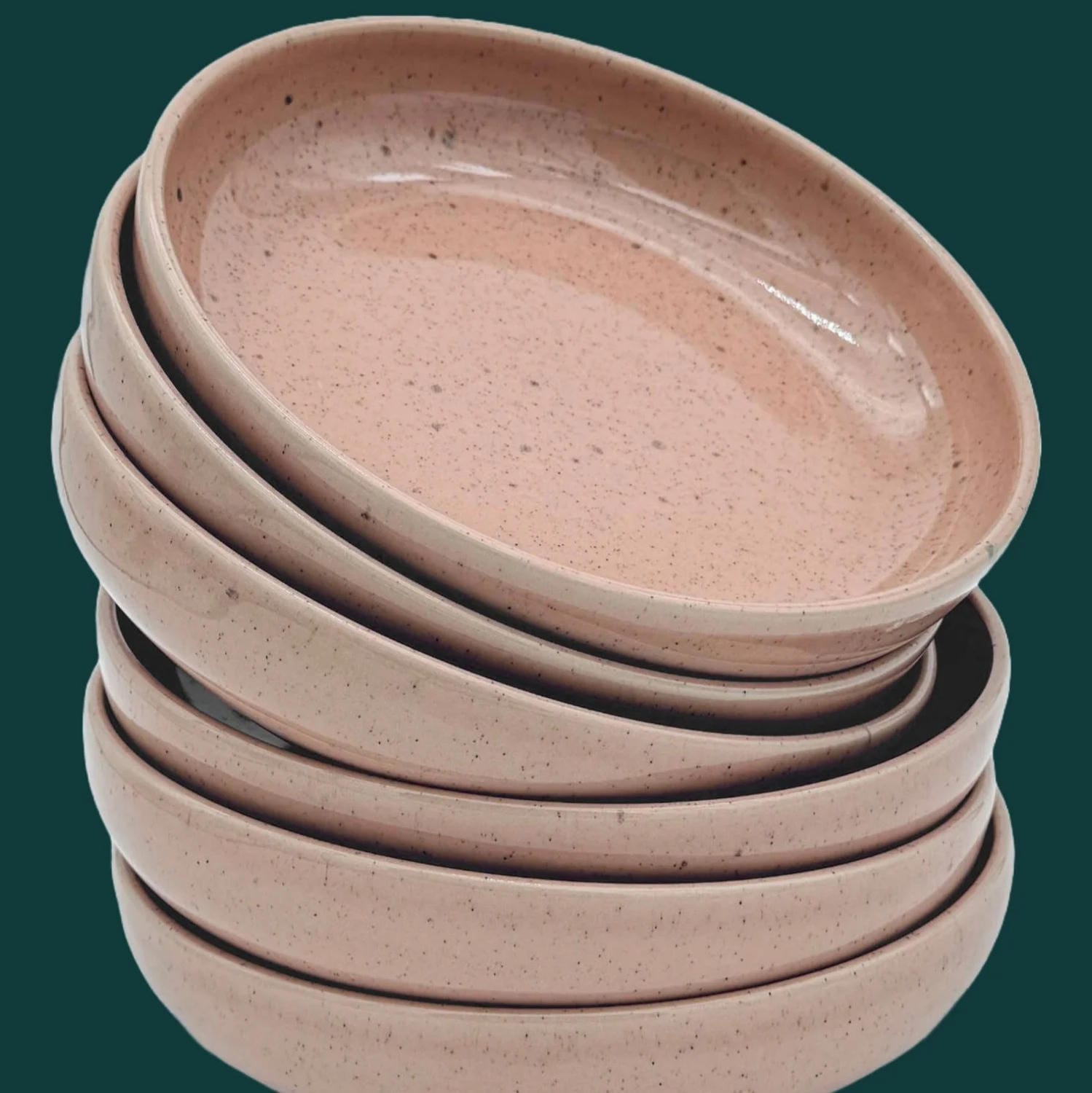 6-er Set Bowl Dorle - rosa gesprenkelt
