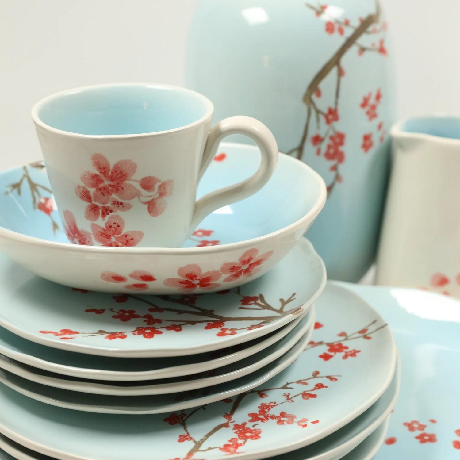Tasse Pfirsichblüte Himmelblau