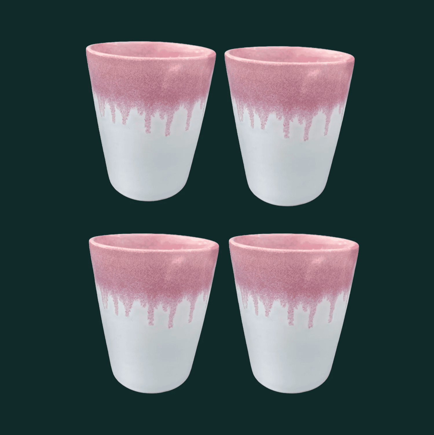 4-er Set Becher Horst - Himbeersahne