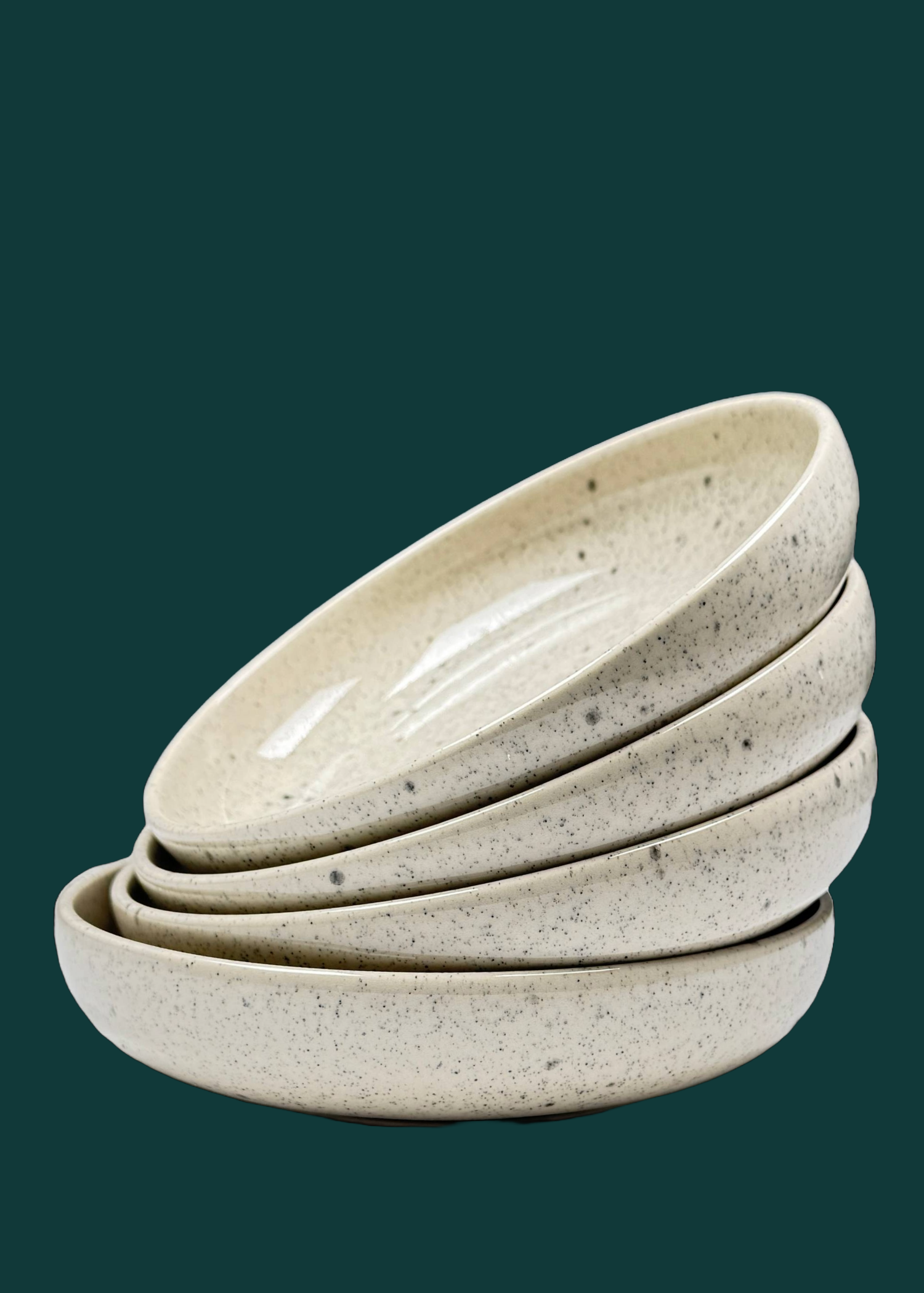 4-er Set Pastabowl Annika - creme gesprenkelt