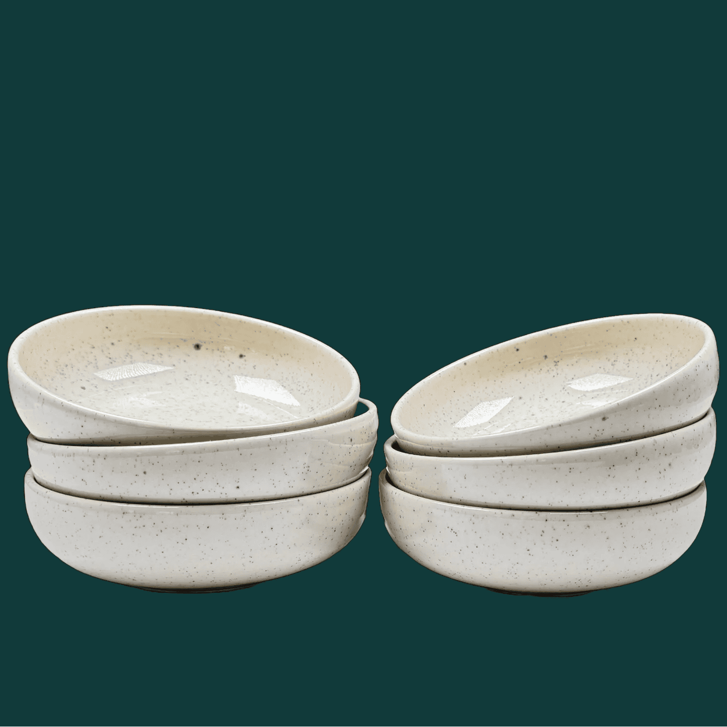 6-er Set Bowl Dorle - creme gesprenkelt